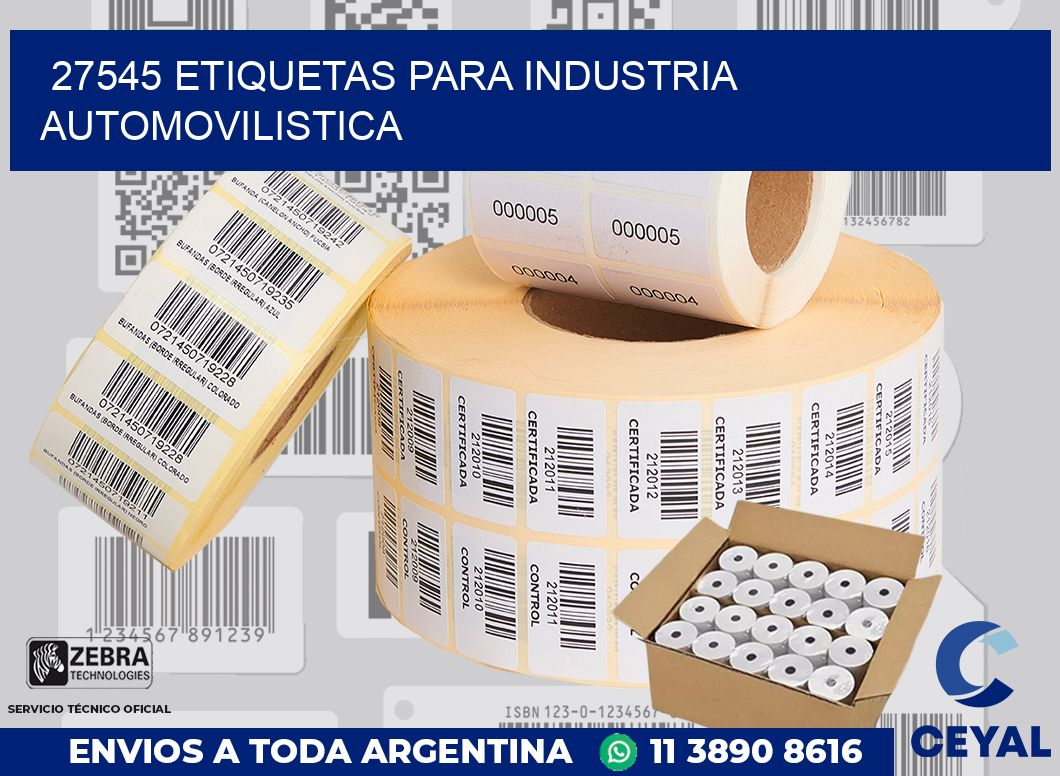 27545 ETIQUETAS PARA INDUSTRIA AUTOMOVILISTICA