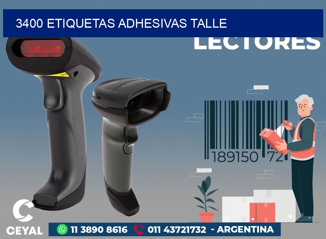 3400 ETIQUETAS ADHESIVAS TALLE