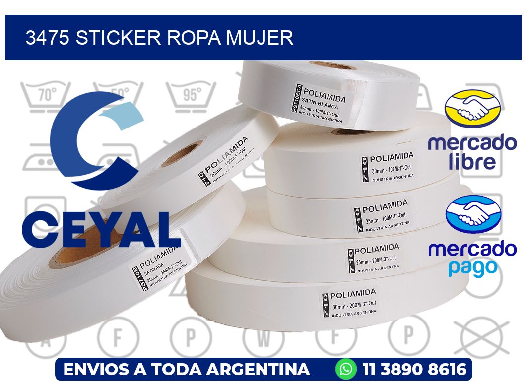 3475 STICKER ROPA MUJER