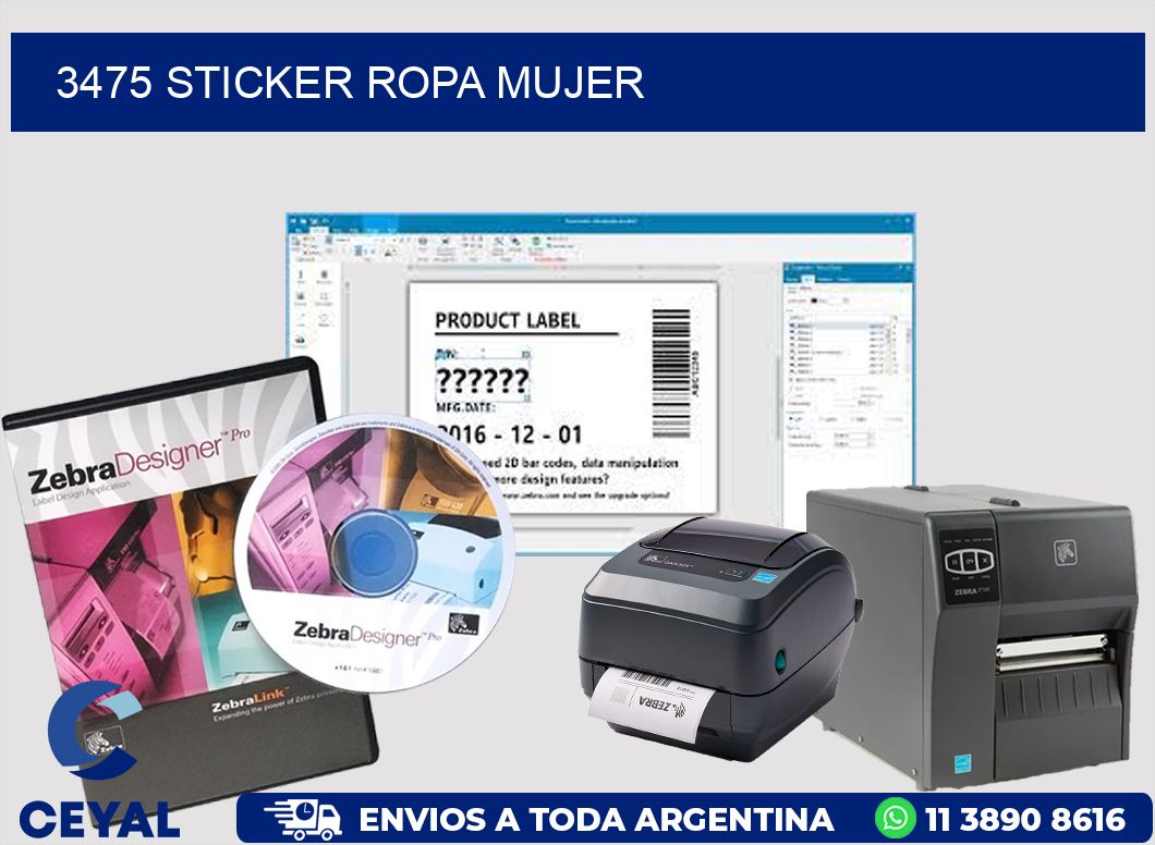 3475 STICKER ROPA MUJER