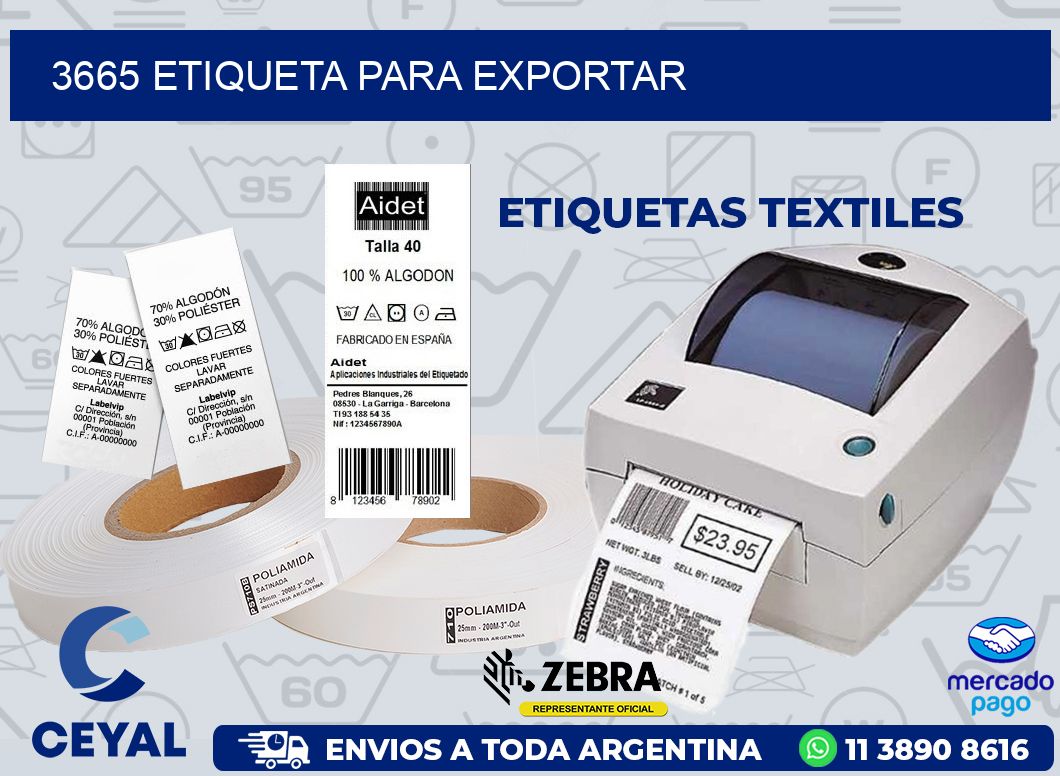 3665 ETIQUETA PARA EXPORTAR