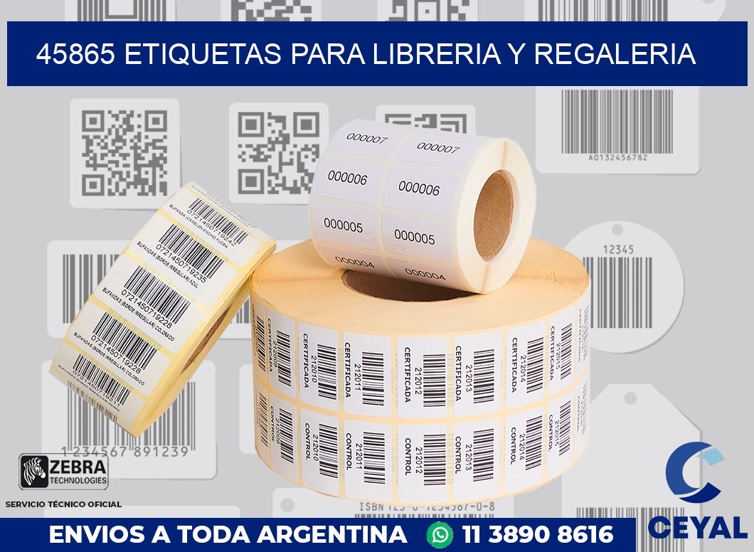 45865 ETIQUETAS PARA LIBRERIA Y REGALERIA