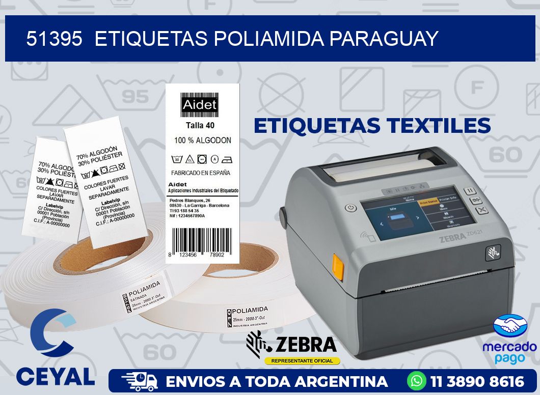 51395  ETIQUETAS POLIAMIDA PARAGUAY