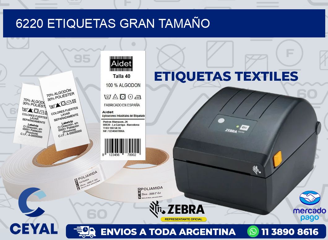 6220 ETIQUETAS GRAN TAMAÑO