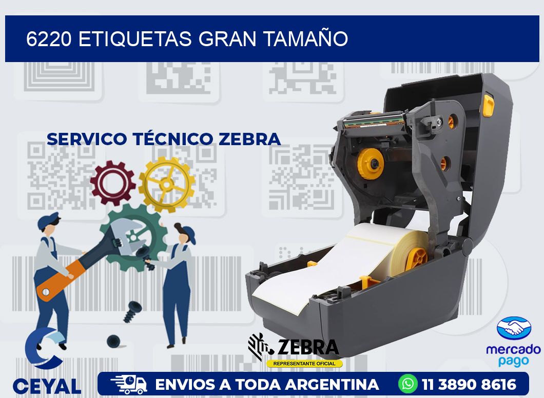6220 ETIQUETAS GRAN TAMAÑO