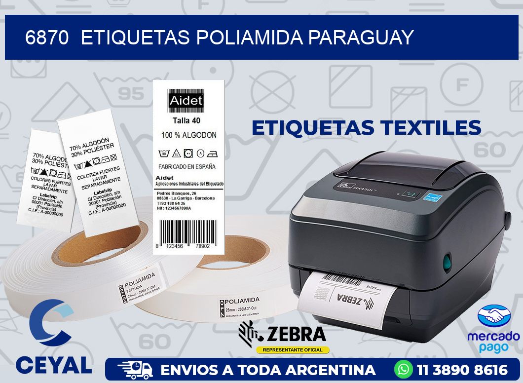 6870  ETIQUETAS POLIAMIDA PARAGUAY