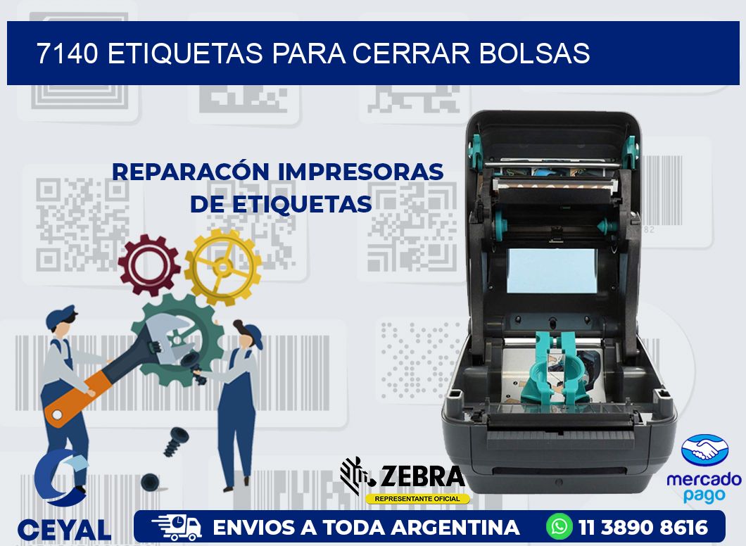 7140 ETIQUETAS PARA CERRAR BOLSAS