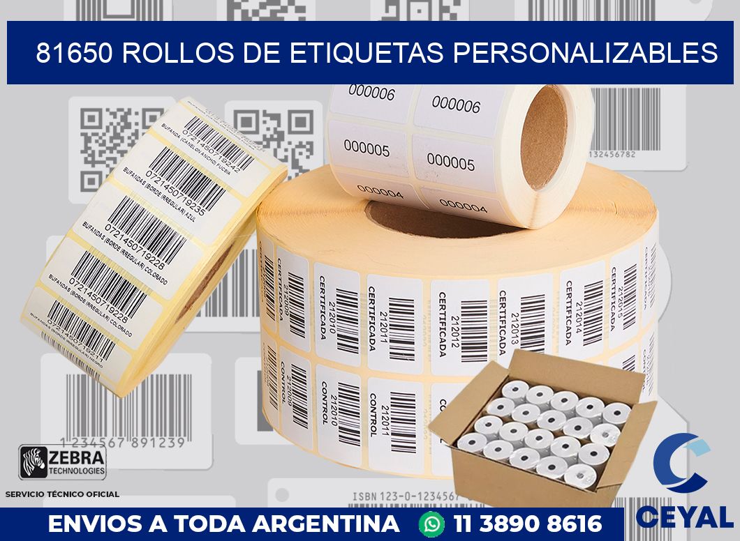 81650 ROLLOS DE ETIQUETAS PERSONALIZABLES