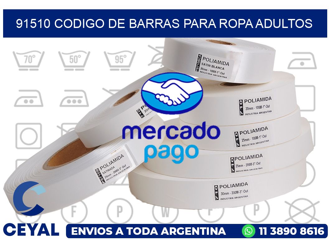 91510 CODIGO DE BARRAS PARA ROPA ADULTOS