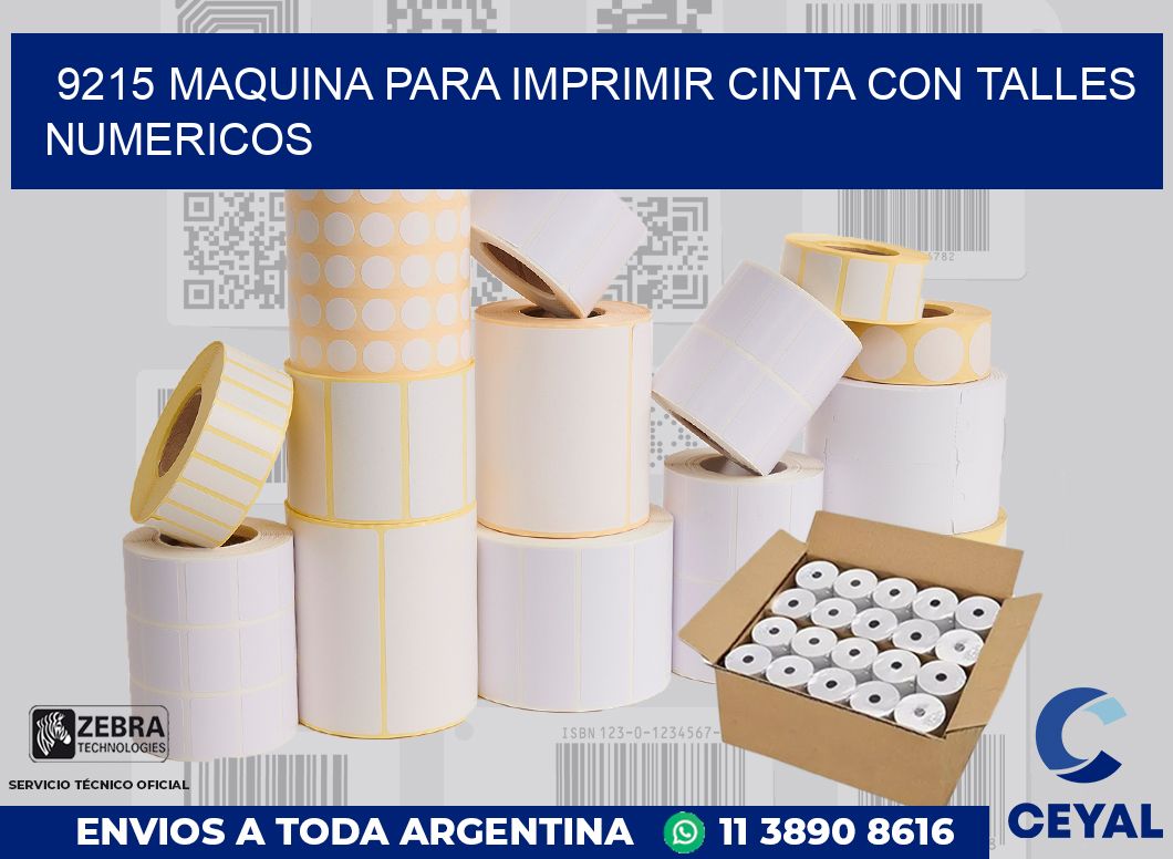 9215 MAQUINA PARA IMPRIMIR CINTA CON TALLES NUMERICOS