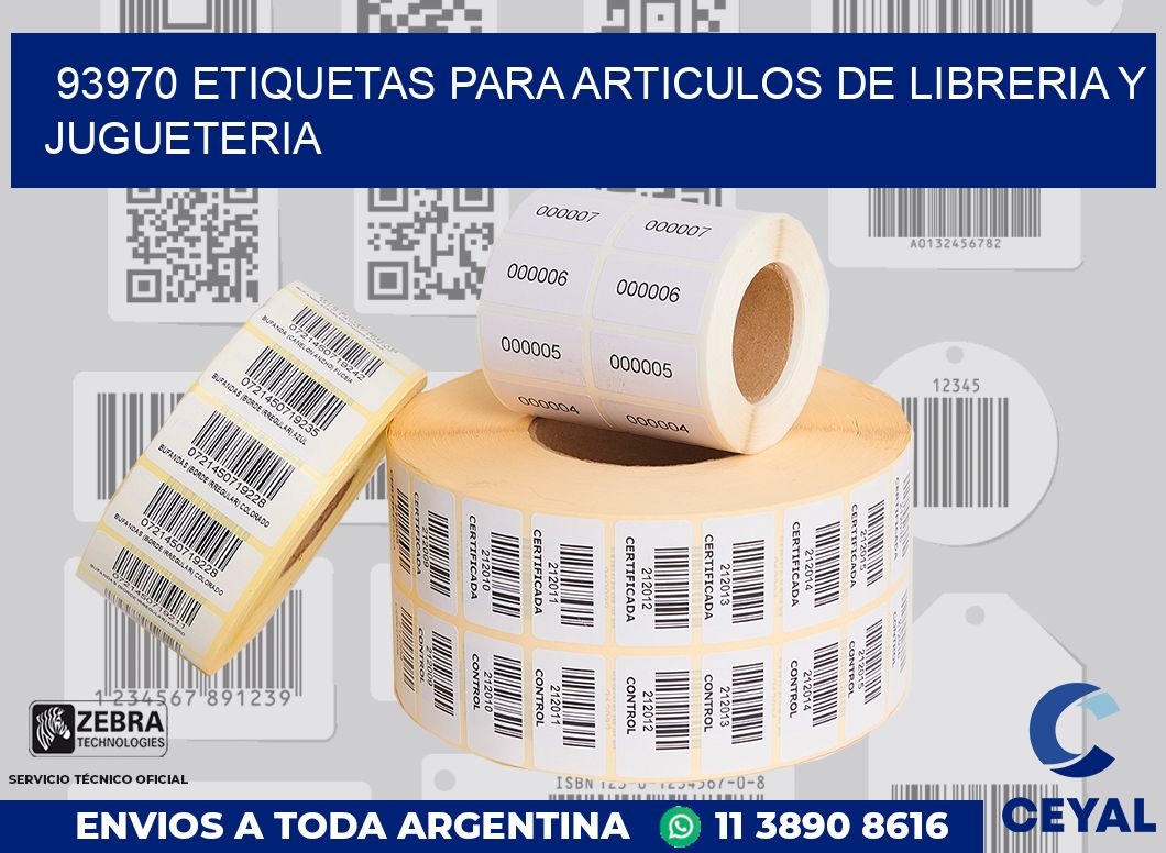 93970 ETIQUETAS PARA ARTICULOS DE LIBRERIA Y JUGUETERIA