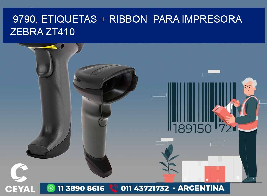 9790, etiquetas + ribbon  para impresora zebra ZT410