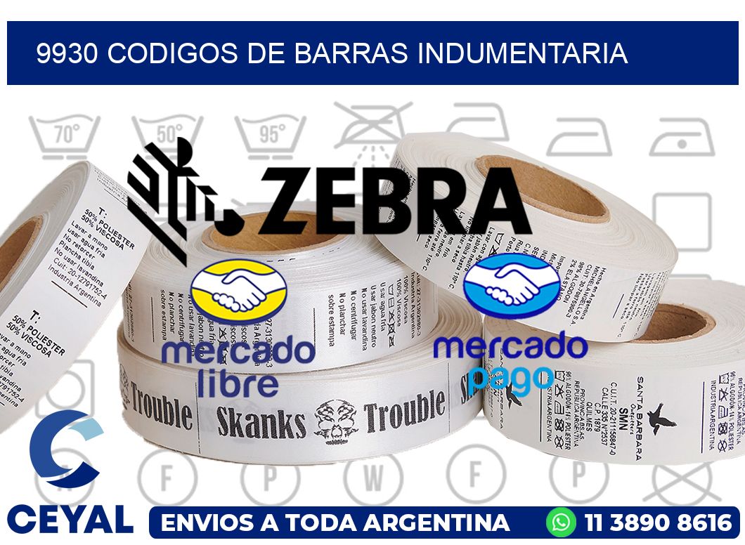 9930 CODIGOS DE BARRAS INDUMENTARIA