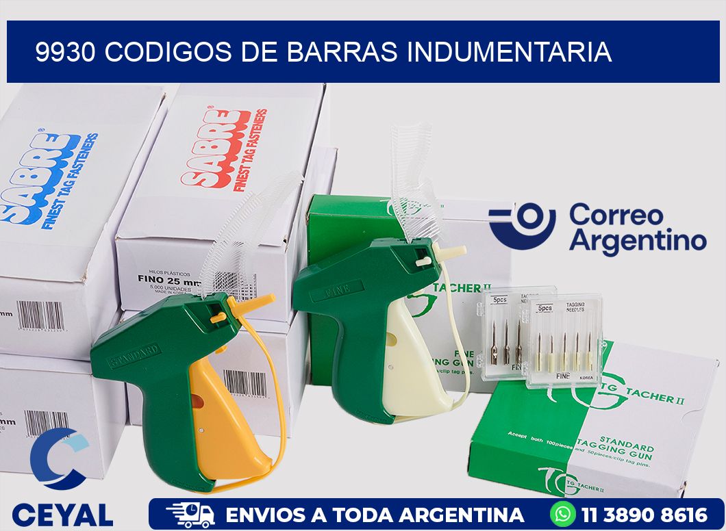 9930 CODIGOS DE BARRAS INDUMENTARIA