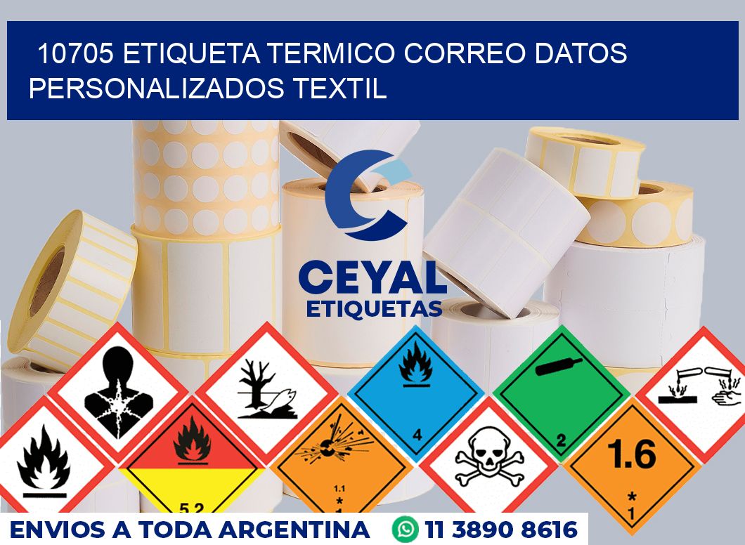 10705 ETIQUETA TERMICO CORREO DATOS PERSONALIZADOS TEXTIL