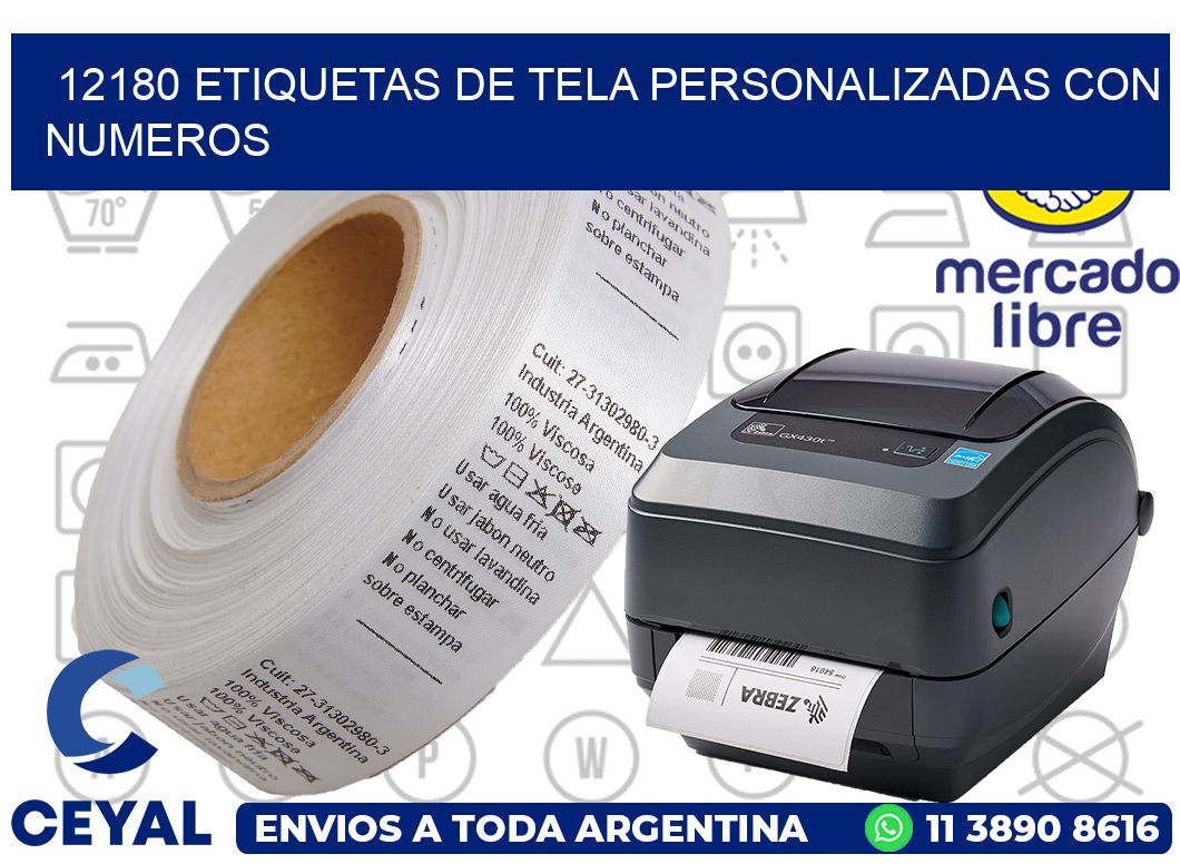 12180 ETIQUETAS DE TELA PERSONALIZADAS CON NUMEROS