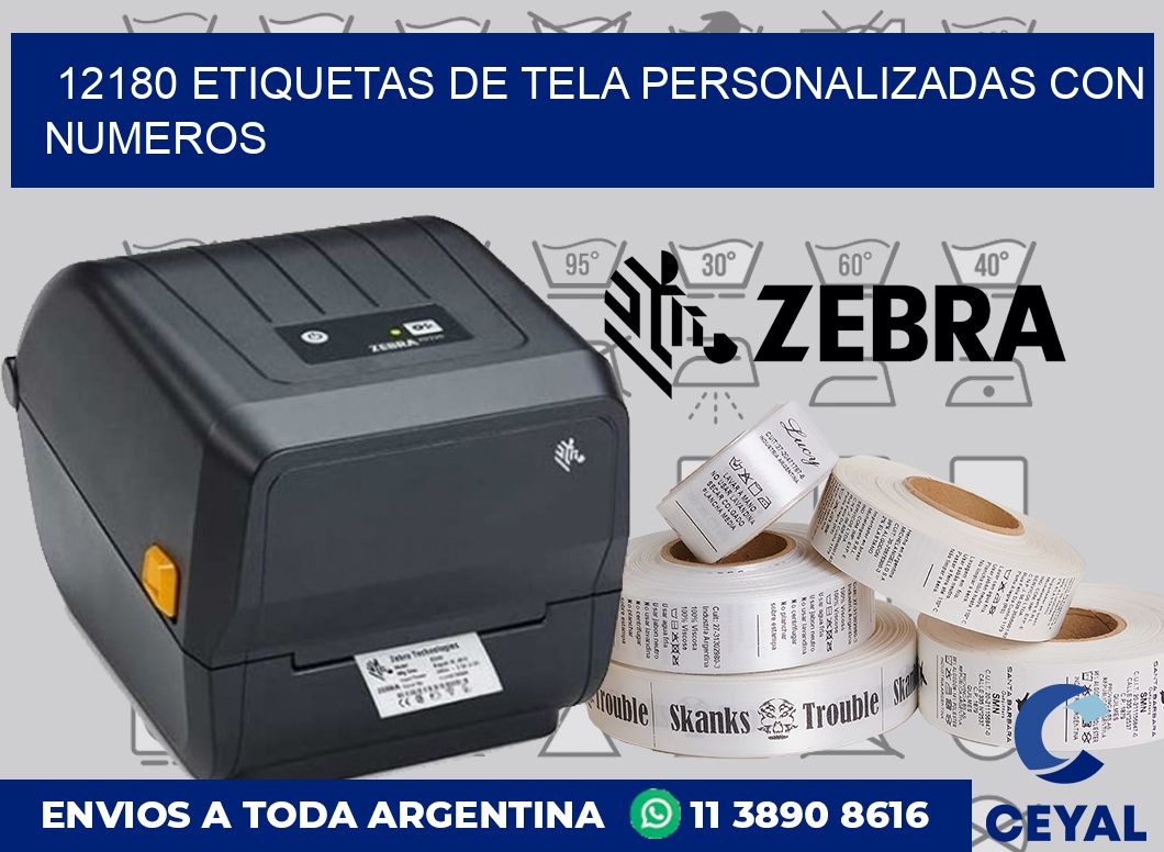 12180 ETIQUETAS DE TELA PERSONALIZADAS CON NUMEROS