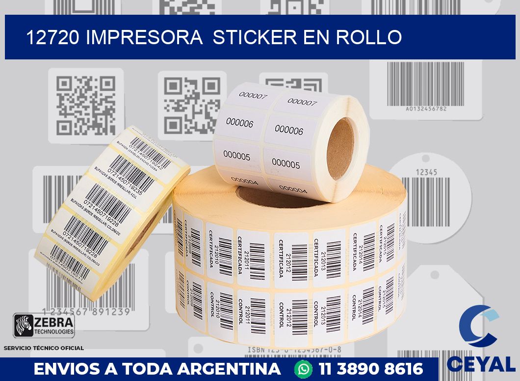 12720 impresora  sticker en rollo