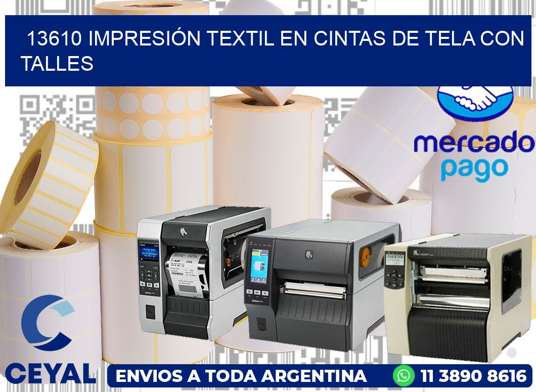 13610 IMPRESIÓN TEXTIL EN CINTAS DE TELA CON TALLES