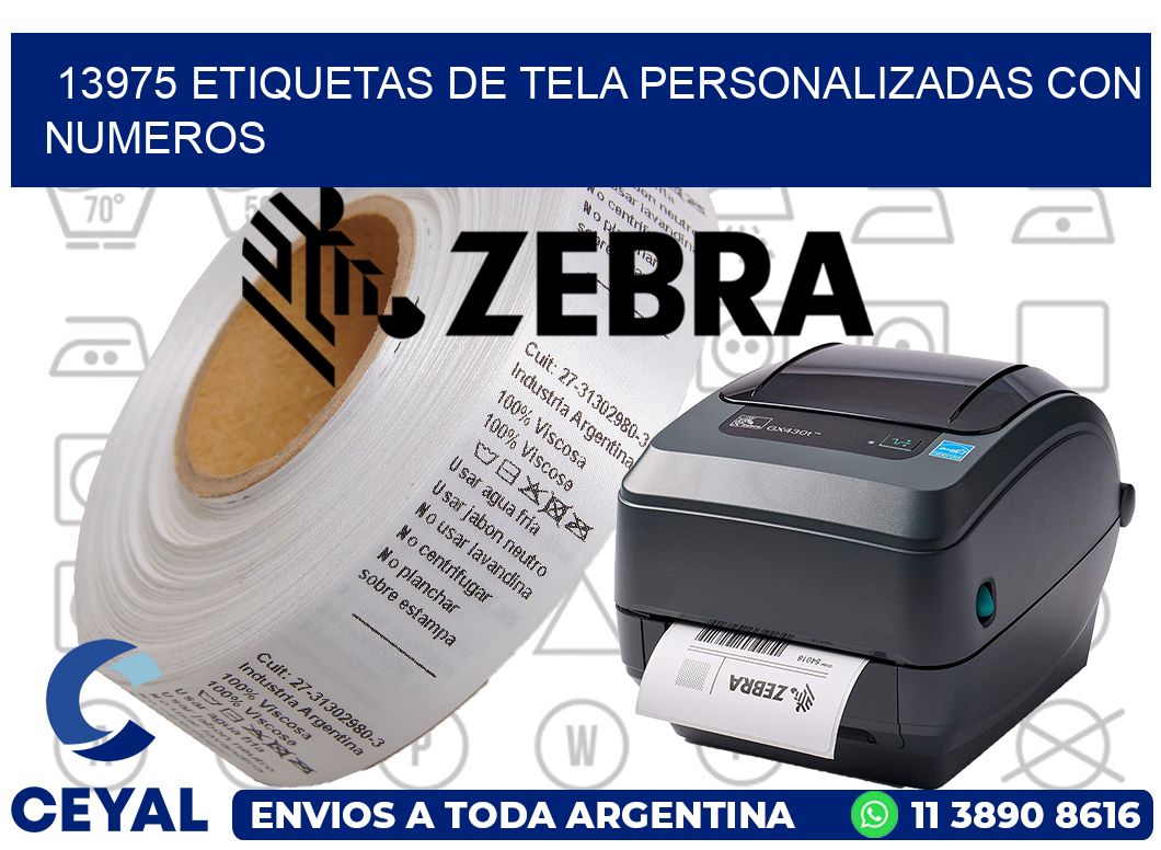 13975 ETIQUETAS DE TELA PERSONALIZADAS CON NUMEROS