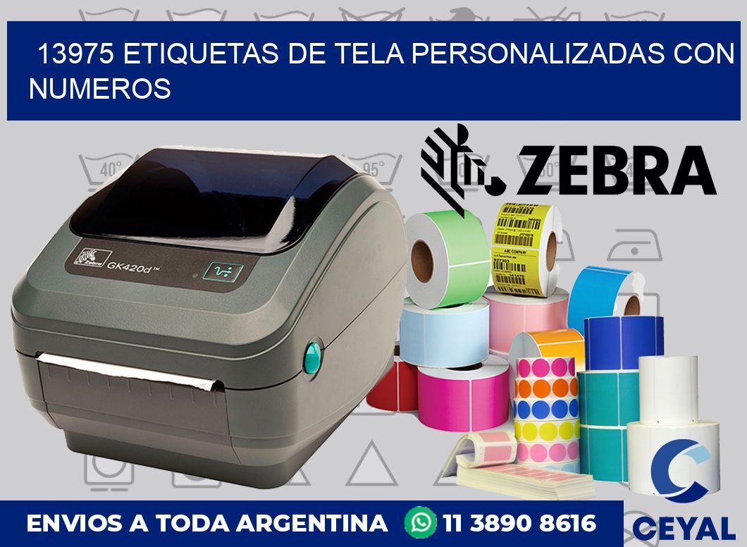 13975 ETIQUETAS DE TELA PERSONALIZADAS CON NUMEROS