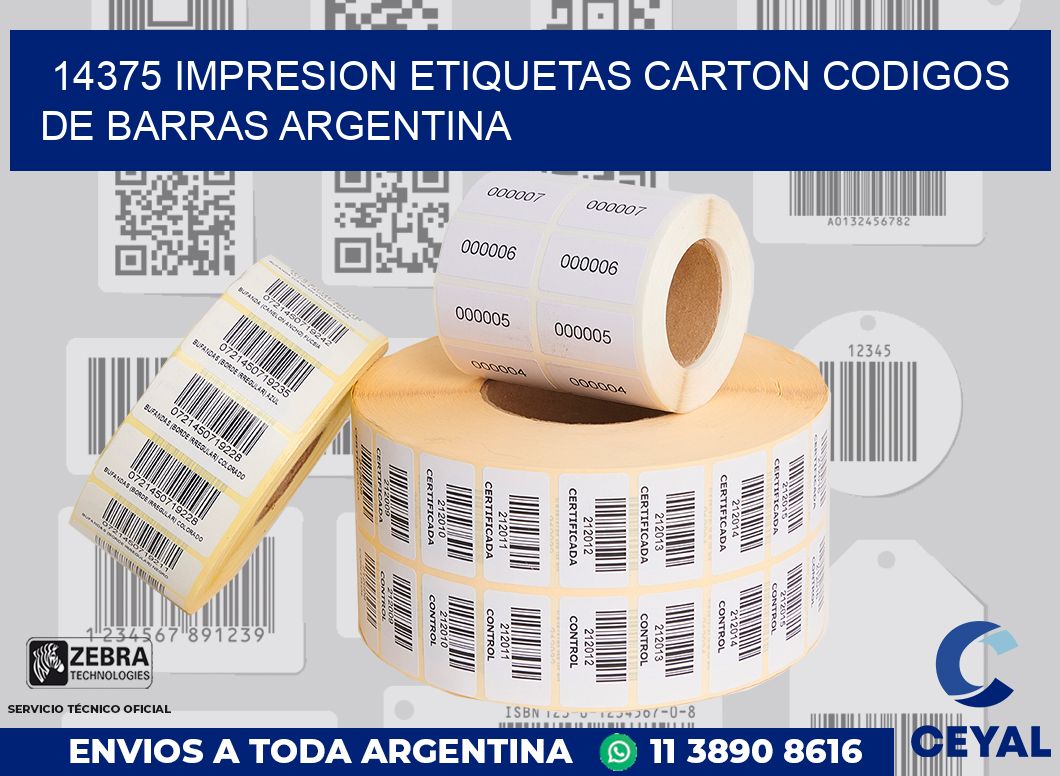 14375 IMPRESION ETIQUETAS CARTON CODIGOS DE BARRAS ARGENTINA