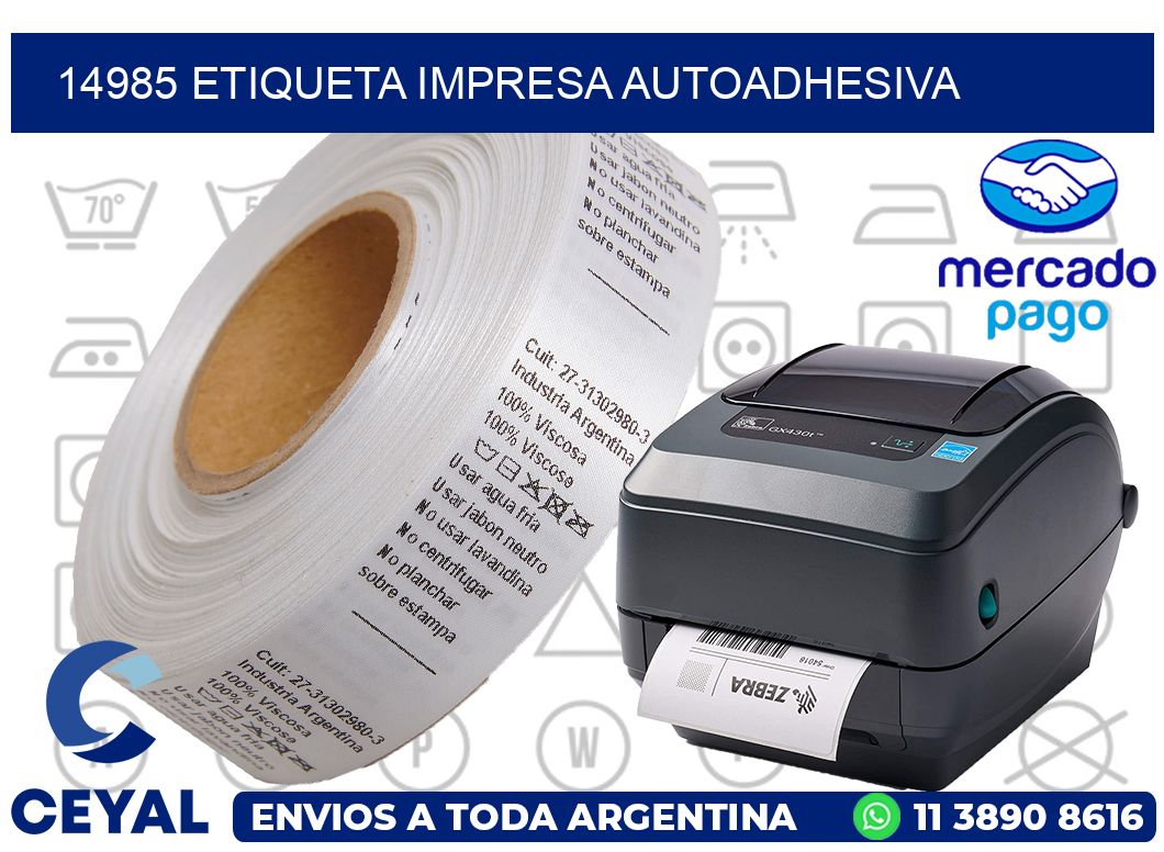 14985 ETIQUETA IMPRESA AUTOADHESIVA