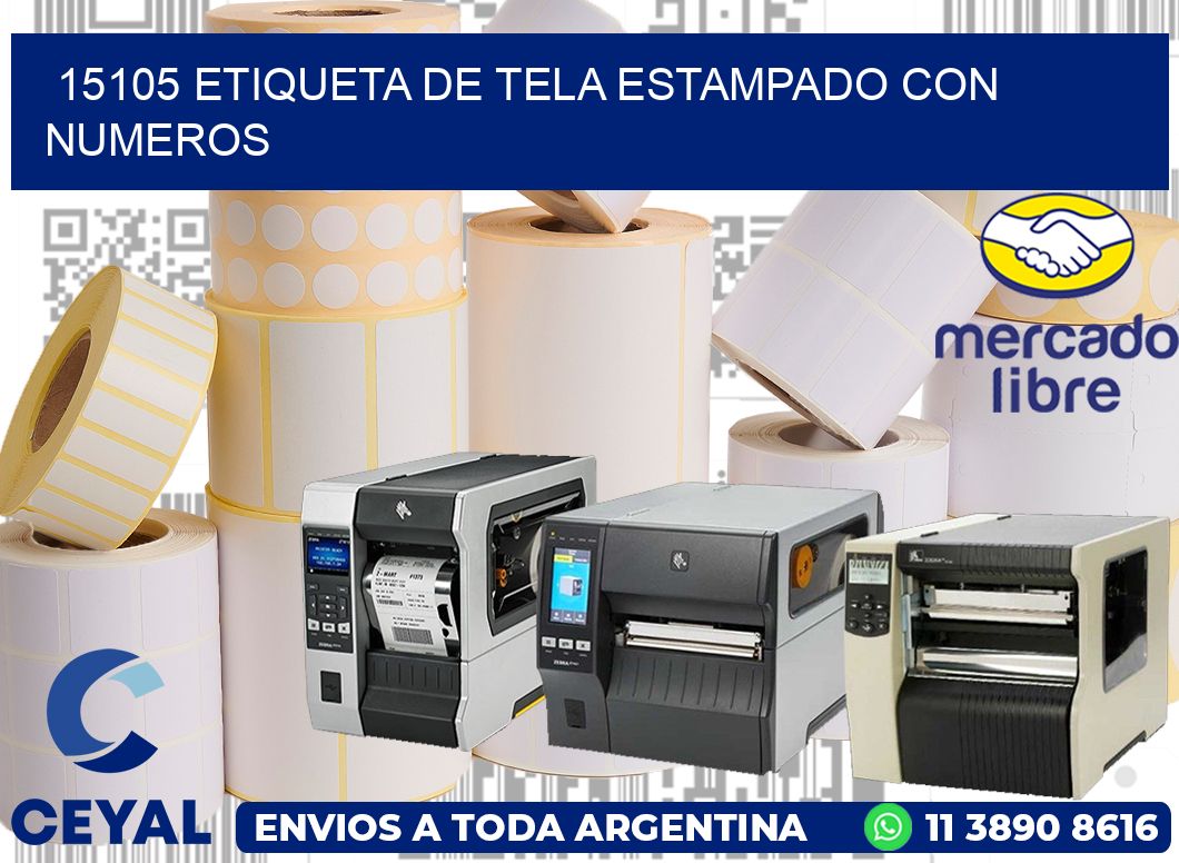 15105 ETIQUETA DE TELA ESTAMPADO CON NUMEROS
