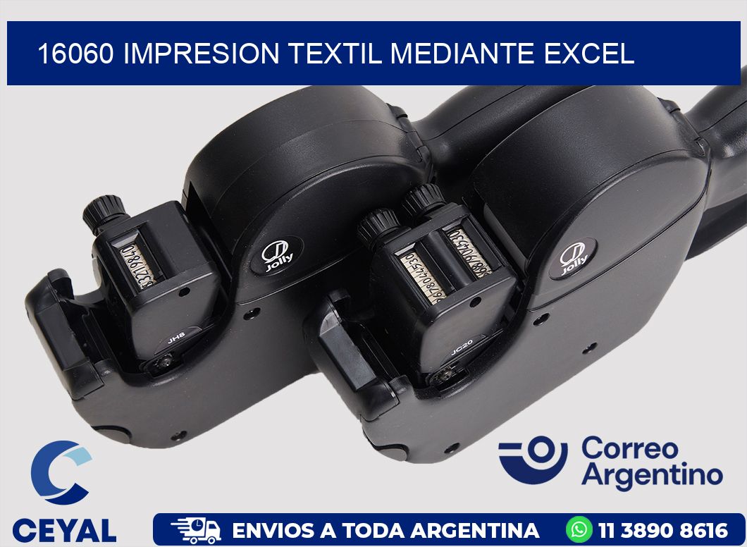 16060 IMPRESION TEXTIL MEDIANTE EXCEL