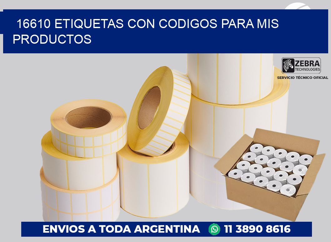 16610 ETIQUETAS CON CODIGOS PARA MIS PRODUCTOS