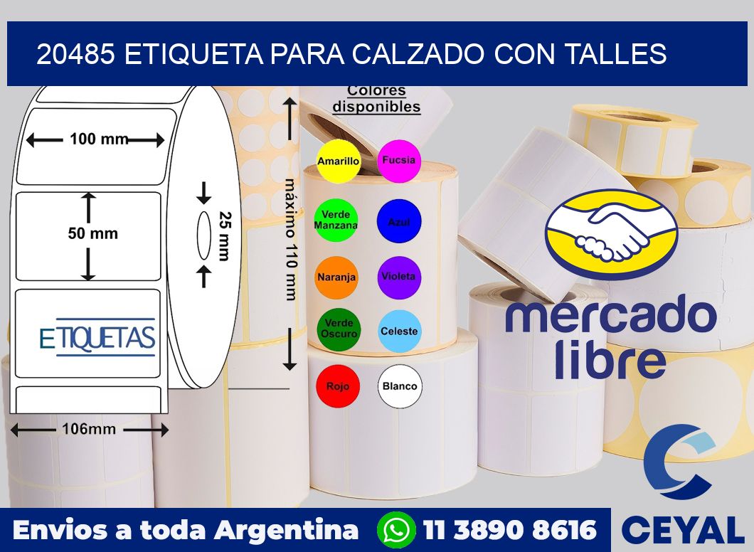 20485 ETIQUETA PARA CALZADO CON TALLES