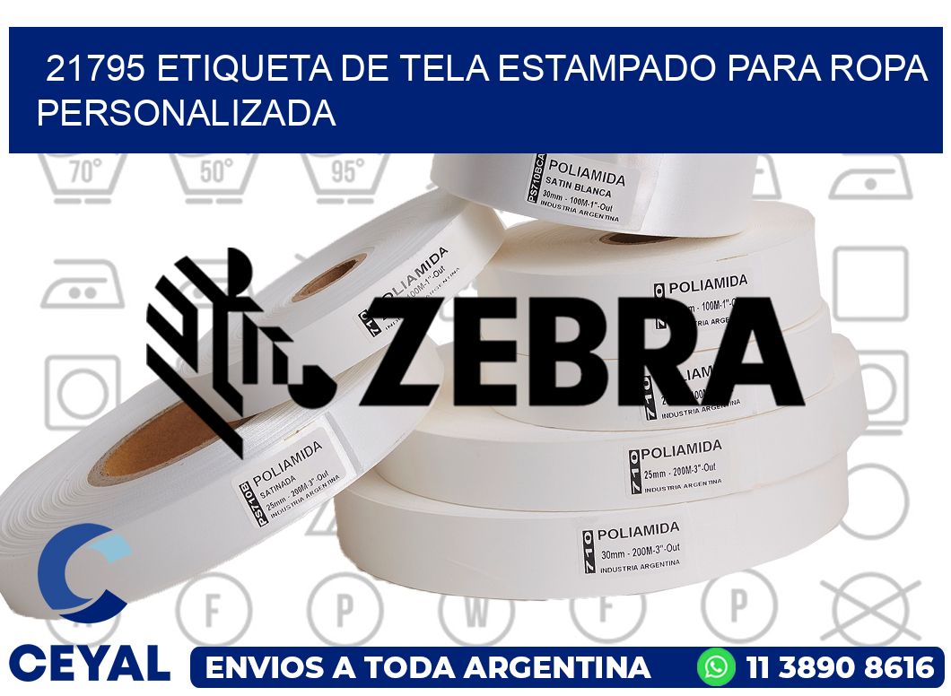 21795 ETIQUETA DE TELA ESTAMPADO PARA ROPA PERSONALIZADA