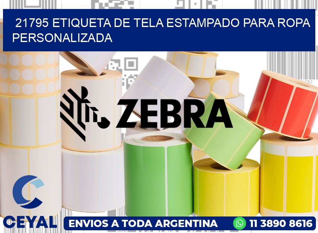 21795 ETIQUETA DE TELA ESTAMPADO PARA ROPA PERSONALIZADA