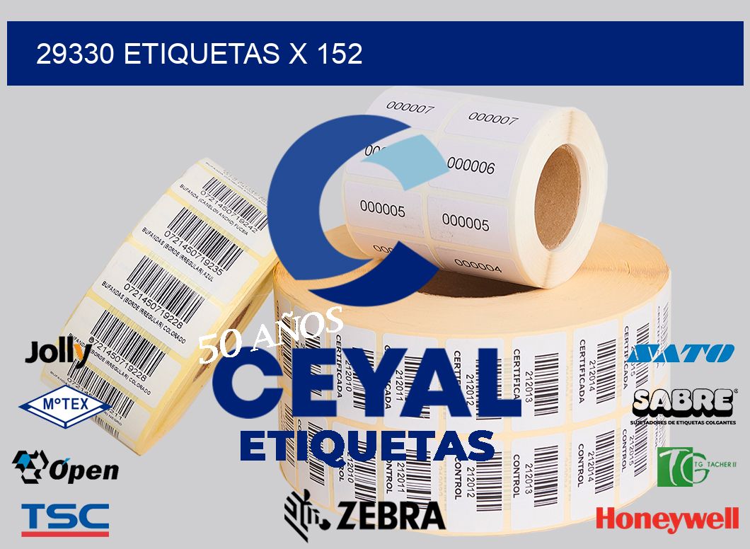 29330 Etiquetas x 152