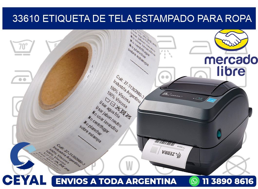 33610 ETIQUETA DE TELA ESTAMPADO PARA ROPA