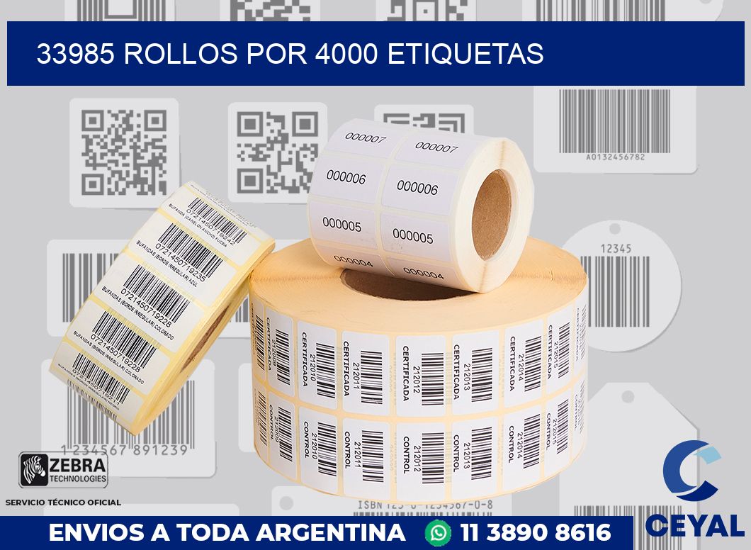 33985 Rollos por 4000 etiquetas