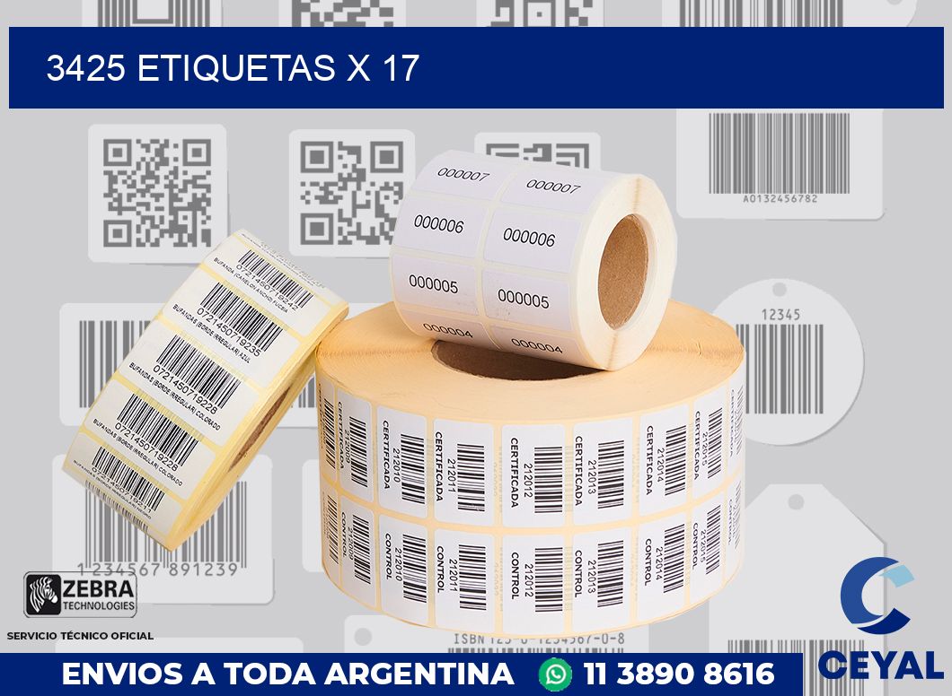 3425 Etiquetas x 17
