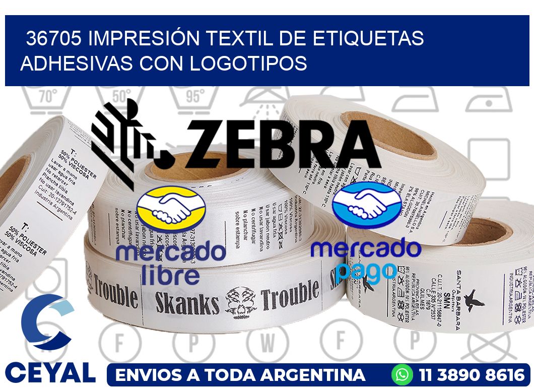 36705 IMPRESIÓN TEXTIL DE ETIQUETAS ADHESIVAS CON LOGOTIPOS