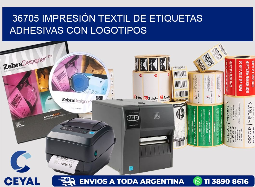 36705 IMPRESIÓN TEXTIL DE ETIQUETAS ADHESIVAS CON LOGOTIPOS