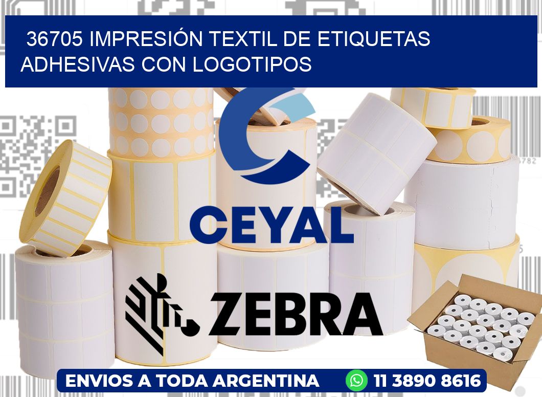 36705 IMPRESIÓN TEXTIL DE ETIQUETAS ADHESIVAS CON LOGOTIPOS