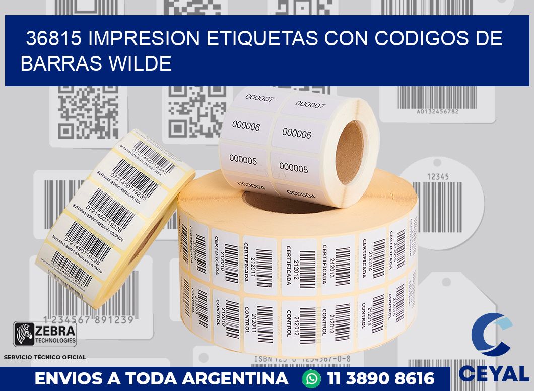 36815 IMPRESION ETIQUETAS CON CODIGOS DE BARRAS WILDE