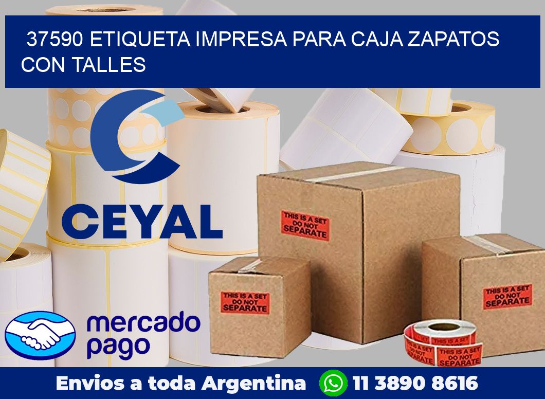 37590 ETIQUETA IMPRESA PARA CAJA ZAPATOS CON TALLES