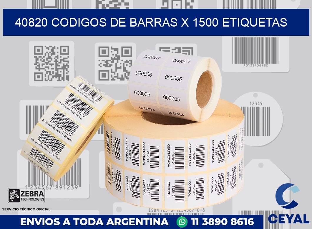 40820 codigos de barras x 1500 etiquetas