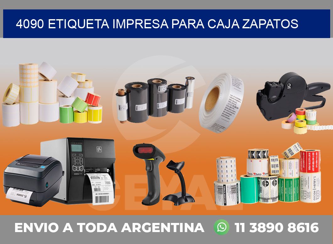 4090 ETIQUETA IMPRESA PARA CAJA ZAPATOS