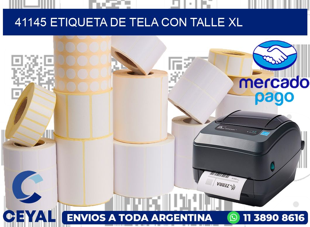 41145 ETIQUETA DE TELA CON TALLE XL