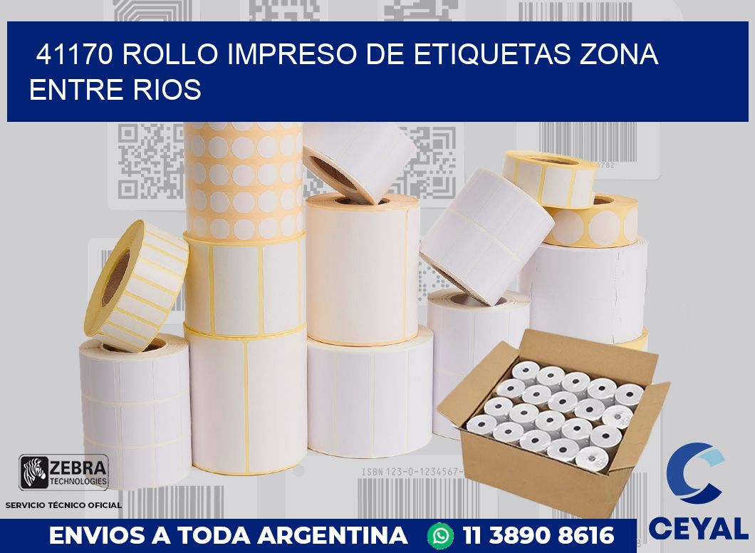 41170 ROLLO IMPRESO DE ETIQUETAS ZONA ENTRE RIOS