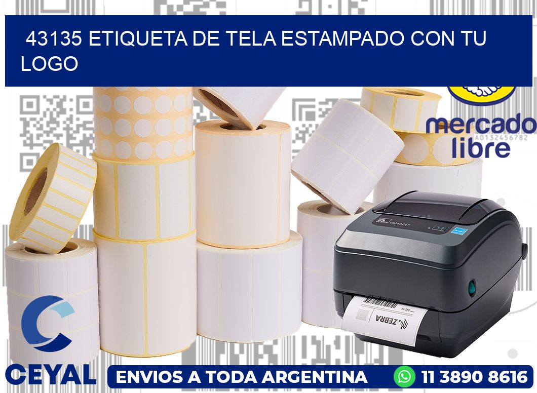 43135 ETIQUETA DE TELA ESTAMPADO CON TU LOGO