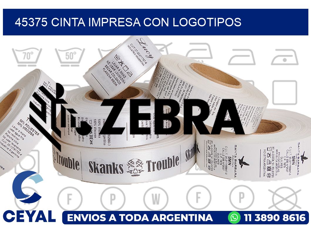 45375 CINTA IMPRESA CON LOGOTIPOS