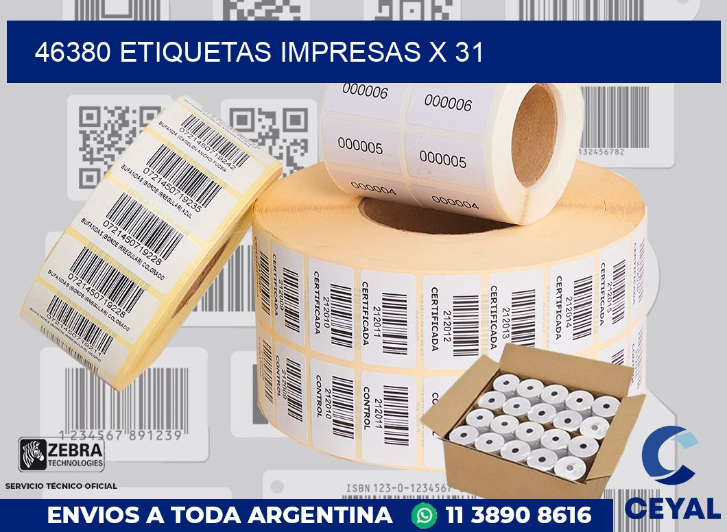 46380 Etiquetas impresas x 31