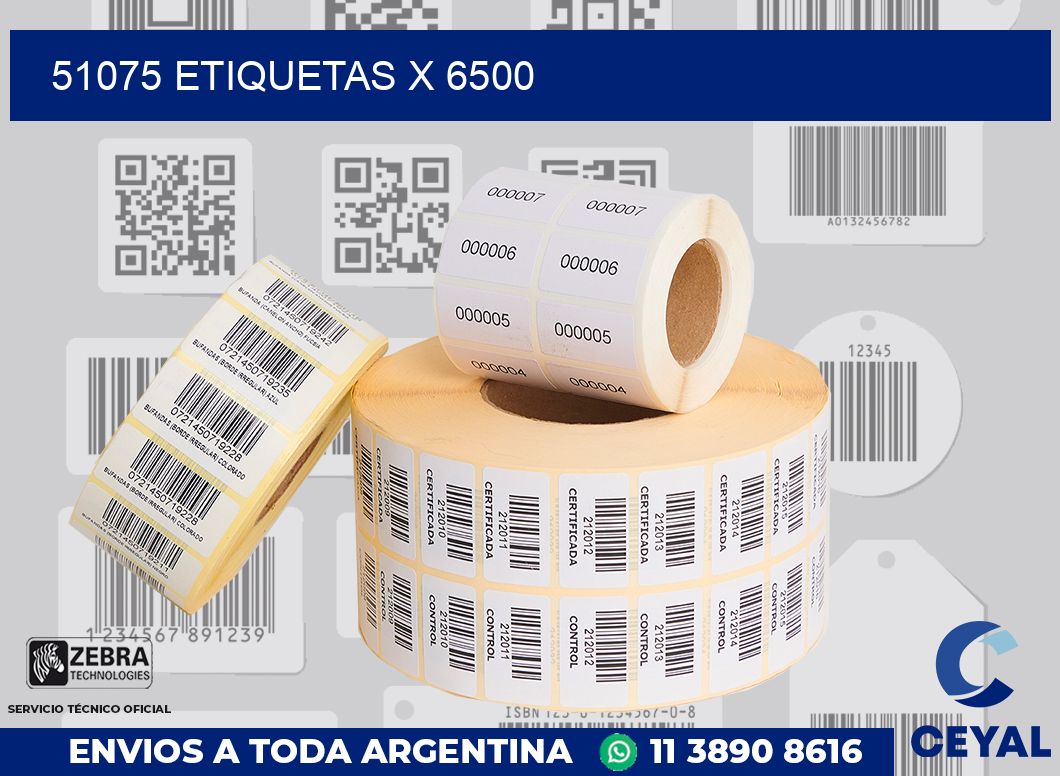 51075 Etiquetas x 6500